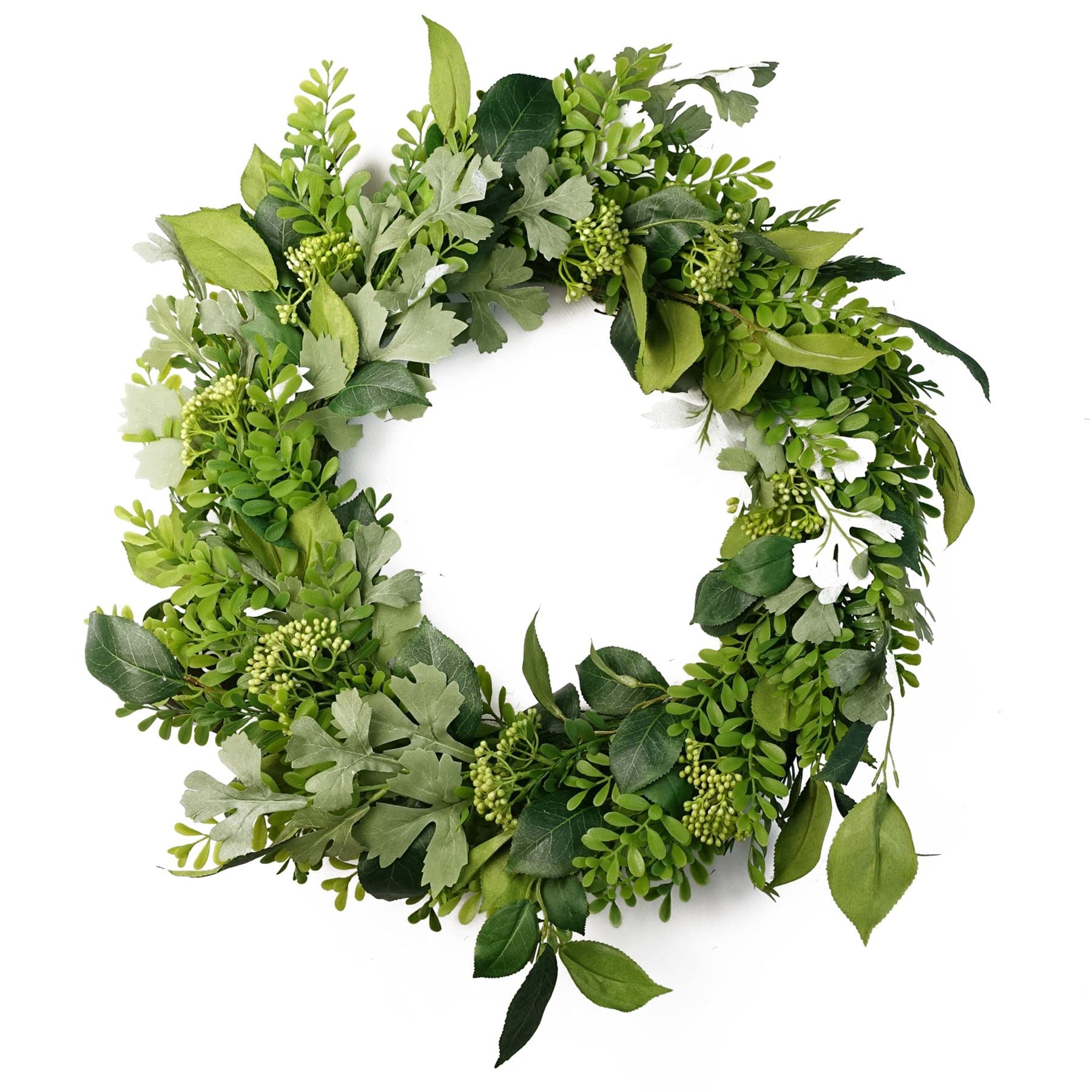 Leaf Design Artificial Blossom Wreath, 50 cm