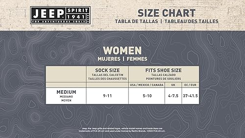 Miniatura 6 de Jeep Women's Wool Blend Breathable Mesh Crew Socks (1-Pack)