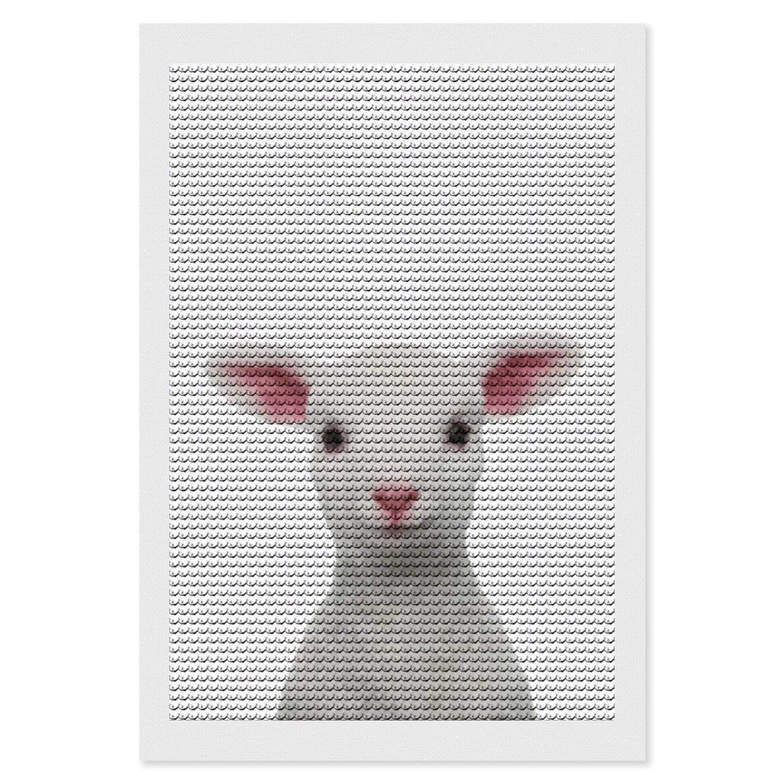 Junmoney Lamb Baby Animal Diamond Painting Kit 8"x12", Festive Craft Gift, Bedroom Decor, Full Kit Included, Creative Gift Idea