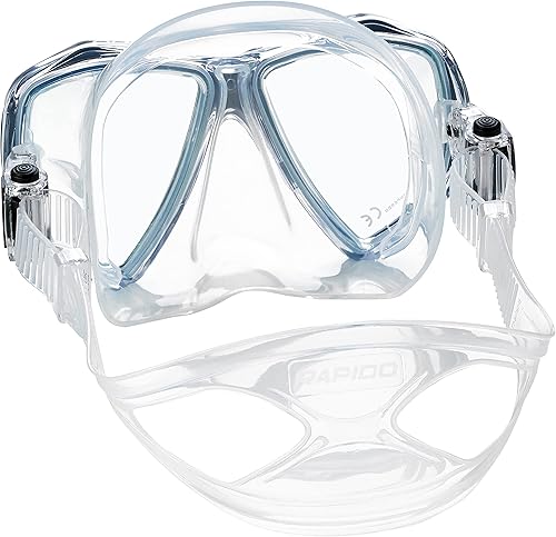 Miniatura 5 de Phantom Aquatics Rapido Boutique Collection Clareza - Juego de esnórquel seco de tres ventanas de cristal templado, ideal para máscara de viaje y