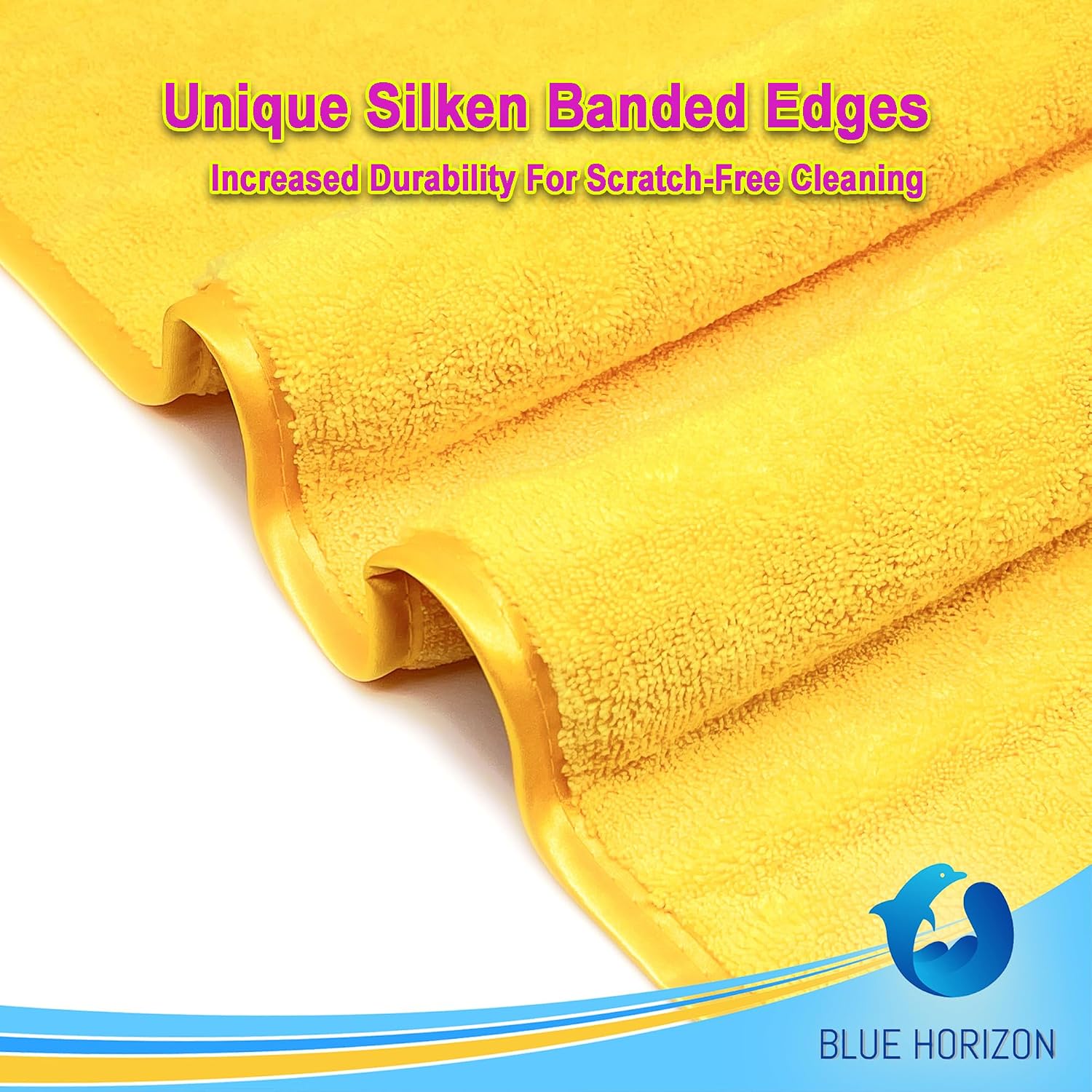 Blue Horizon Microfiber Cleaning Towel – Extra Large Microfiber Washcloth Drying Towel Rag- Ultra Soft Long Plush Super Absorbent for Cleaning Drying Waxing Detailing (6-Pack, Size 36" x 25")