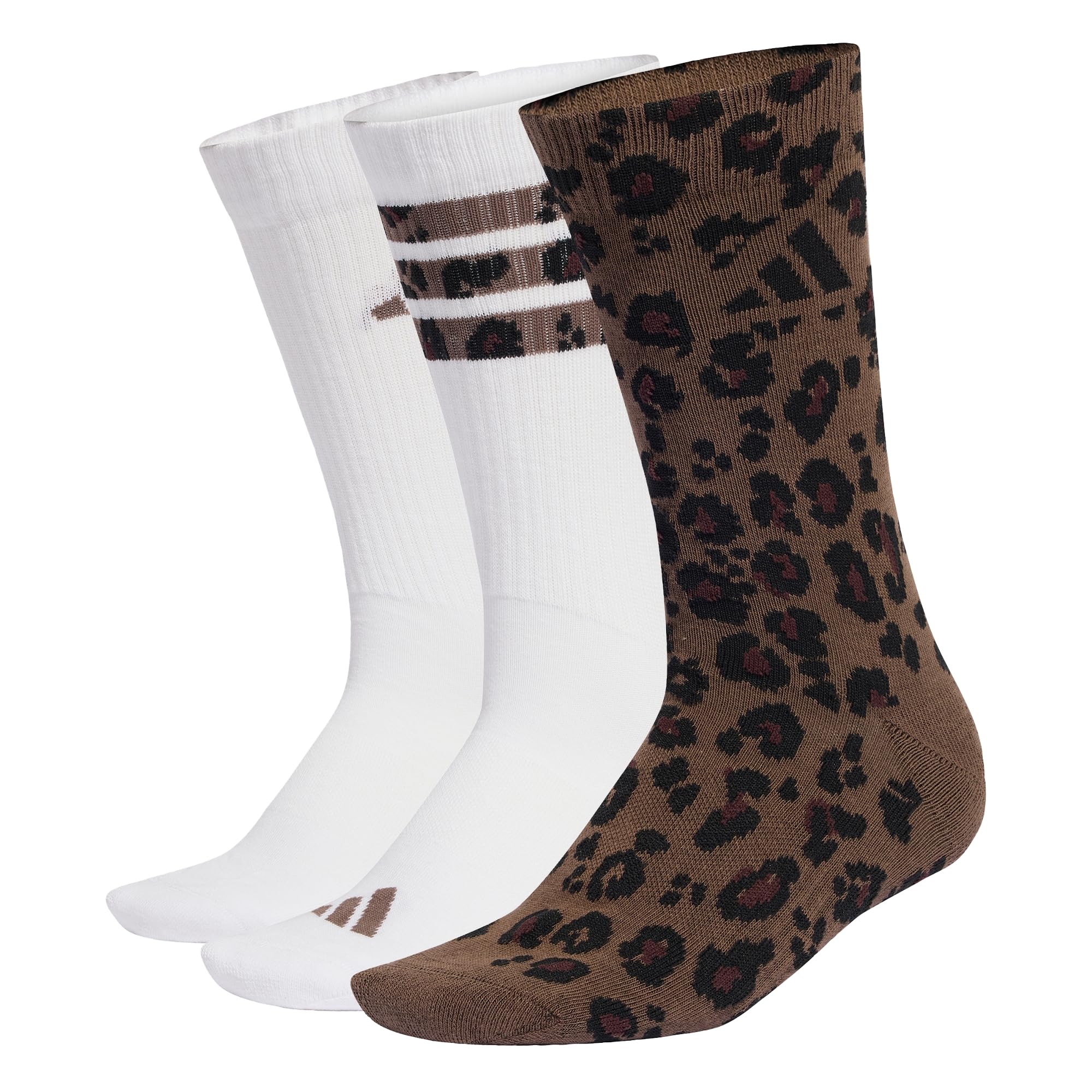 adidas Sportswear Unisex 3 Pack Leopard Print Socks, Multi, Size Xl, Women