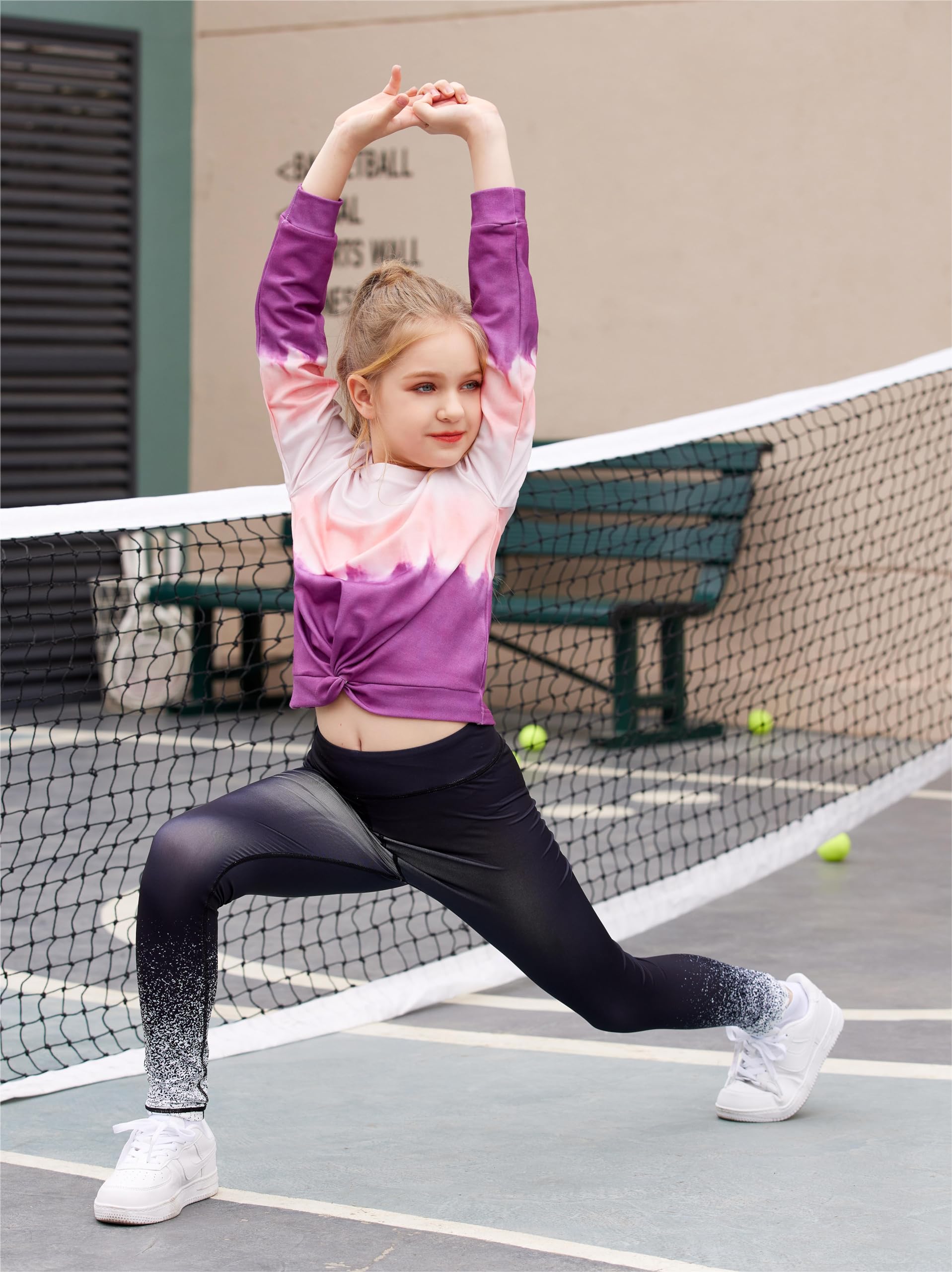 ArshinerFilles Sweatshirt Tie-Dye Pulls Col Rond Sport Mode Vêtements Enfants Léger Manches Longues Sweat pour Filles