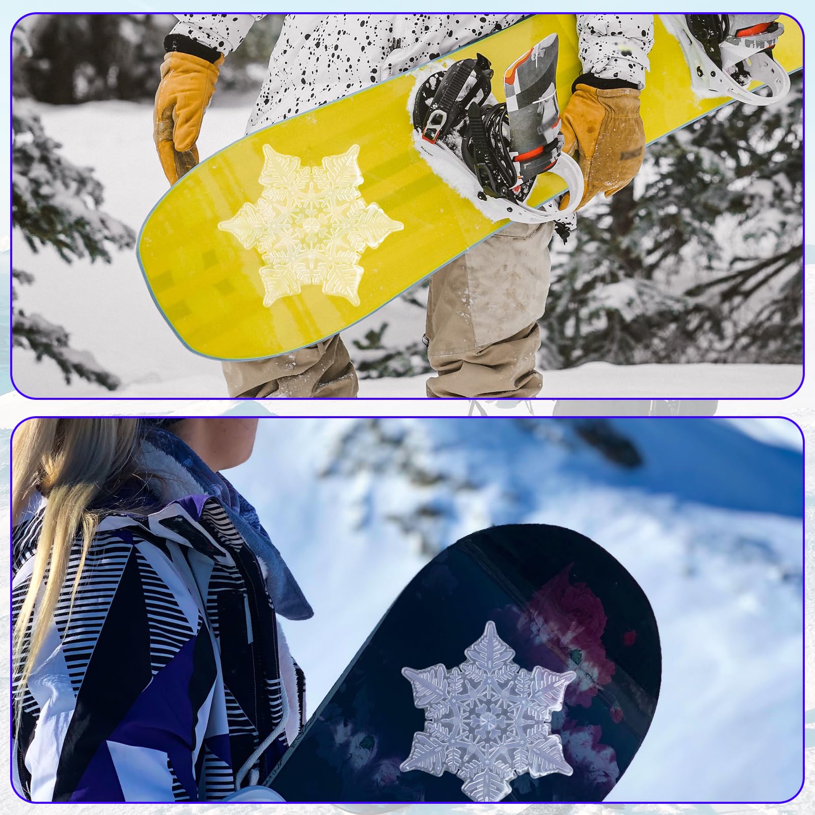 2szt Platek Sniegu Pady Stompowe, 3D Antyposlizgowe Snowboard Pady Stompowe Snowboardowa Podkladka Pod Chwyt Snowboardowa Podkladka Spike Stomp Zapewniajace Dodatkowa Przyczepnosc