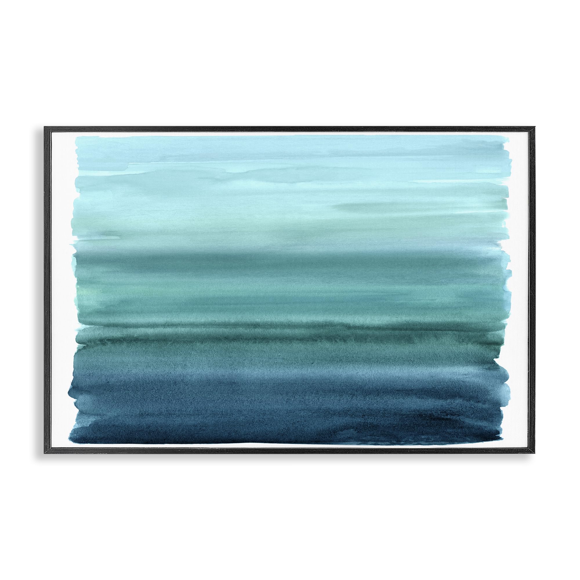 Stupell Industries Ombre Teal Gradient Abstract Wall Art for Living Room, Serene Aqua Horizon Decor, 12 x 18 Inch Framed Giclée Print, by Allie Corbin, Made in USA Gift