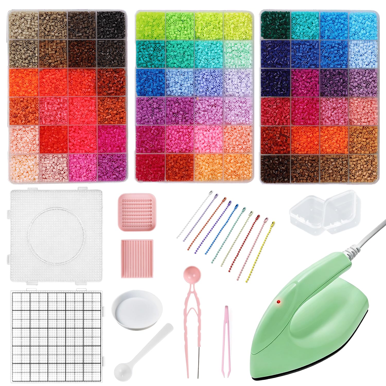 Fuse Beads Craft Kit, 42000PCS 2.6mm Bead with Little Iron and Tools, 72 Colour Melty Fusion Beads, DIY Arts & Crafts Set for Kids Girls, Iedal Brithday Gifts