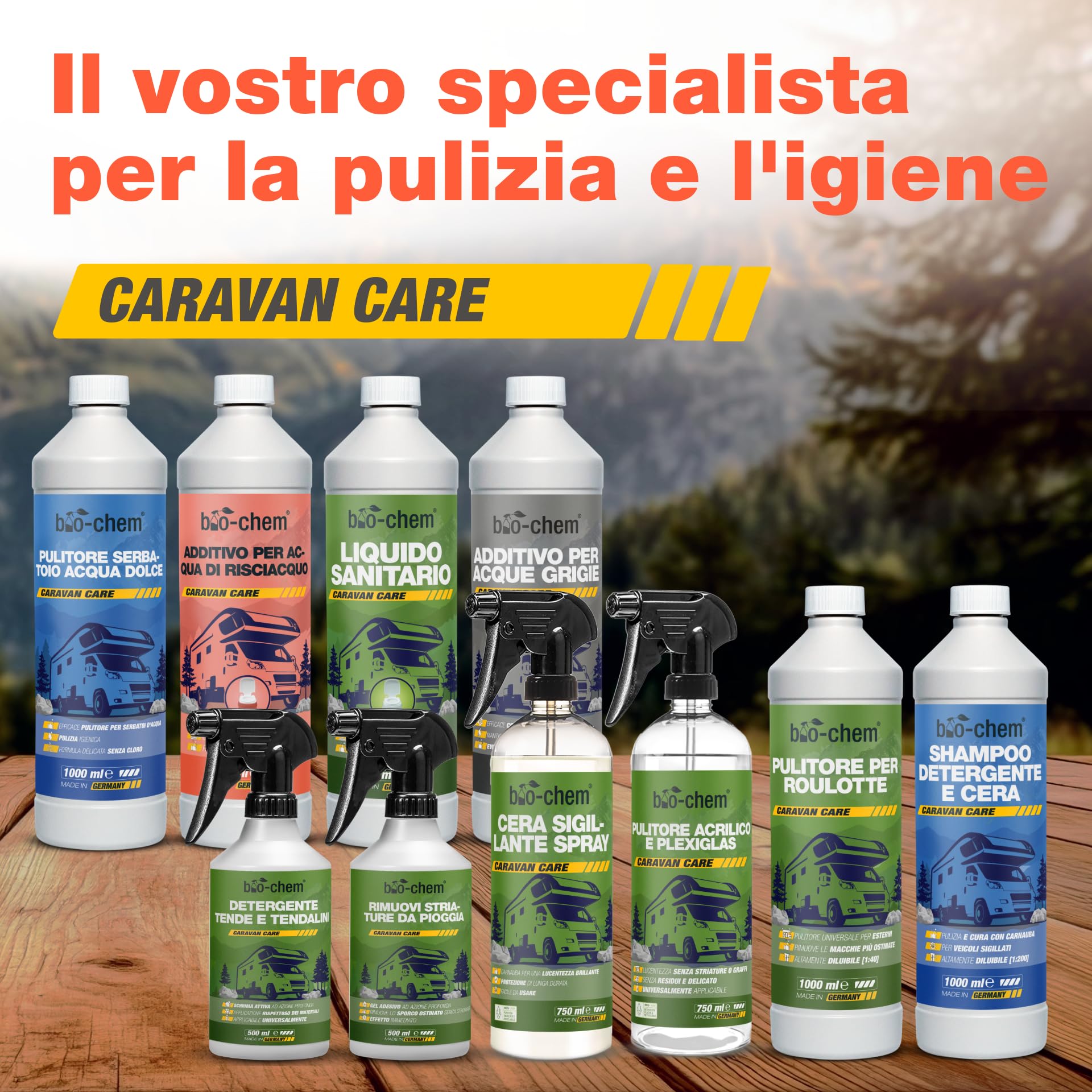 bio-chem Additivo sanitario acqua di risciacquo 5L | Nuova formula con microrganismi - Prodotto per la pulizia dei servizi igienici a secco in campeggio e in roulotte