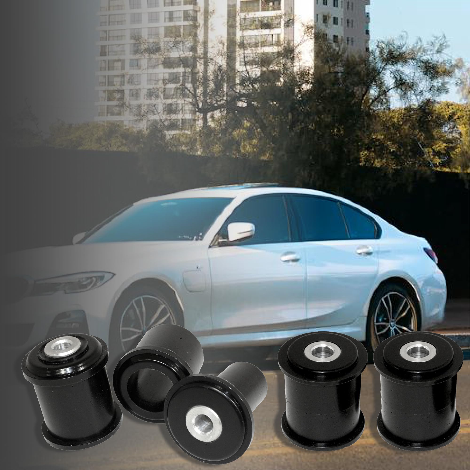 PSB Bushings - Polyurethan-Buchsensatz hinten unten - Kompatibel mit BMW 5er-Reihe - E60 - M5 / Kombi - E61 & 6er-Reihe - E63/64 - M6 2000-2010, Schwarz