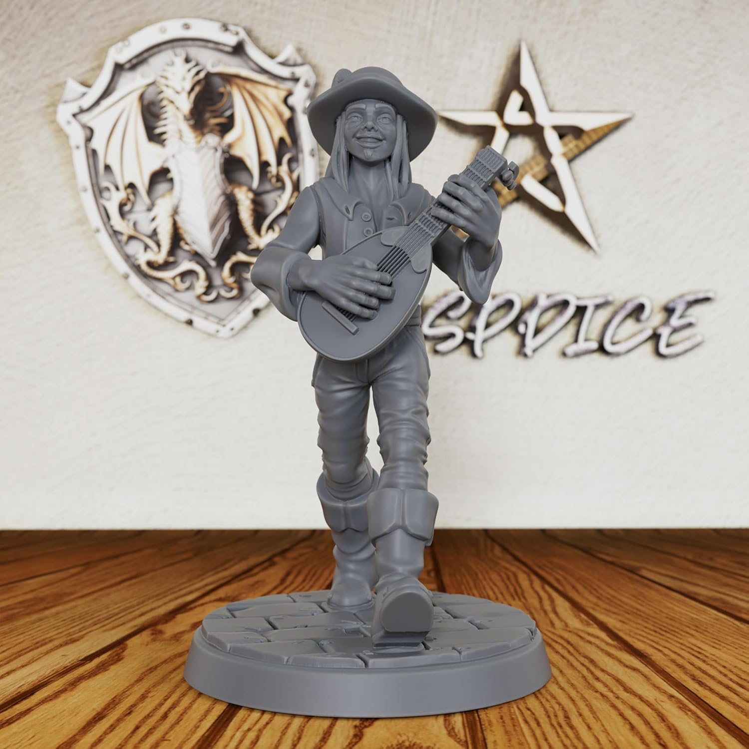 Unpainted Resin Musical Hero Figurine - 28mm Scale TTRPG Character for Dungeon Masters & RPG Gift - Fantasy Miniature for Tabletop RPG Game & DND Miniatures - Bard (AS502)