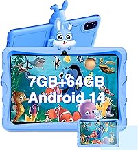 DOOGEE U9 Kid Tablette Enfants 10,1 Pouces Tablette Android 14, 7 Go + 64 Go (TF 1 to), Tablette éducative, Quad Core, 5060 mAh, WiFi 6, BT5.0, Tablette avec étui EVA