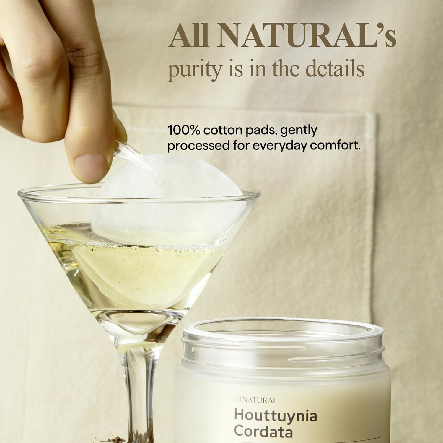 All Natural Houttuynia Cordata Cotton Toner Pad – Cooling and Soothing Heartleaf Toner Facial Pads, Gentle for Daily Use and Sensitive Skin (60pcs) - Image 6