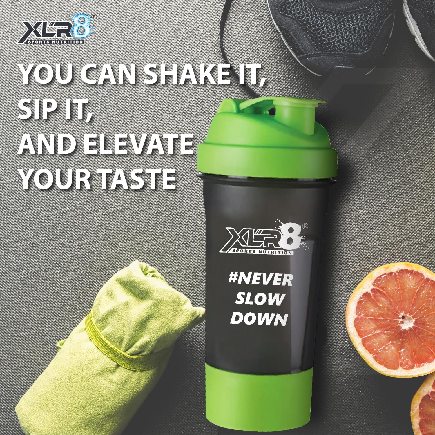 XLR8 Electrolytes Powder 20g (15 Servings ) with Shaker | High Performance Isotonic Sports Hydration & Energy Drink Mix with Sodium, Potassium, Magnesium, Glucose & Glutamine | Instant Rehydration for Workout, Running & Endurance |Lemon 1