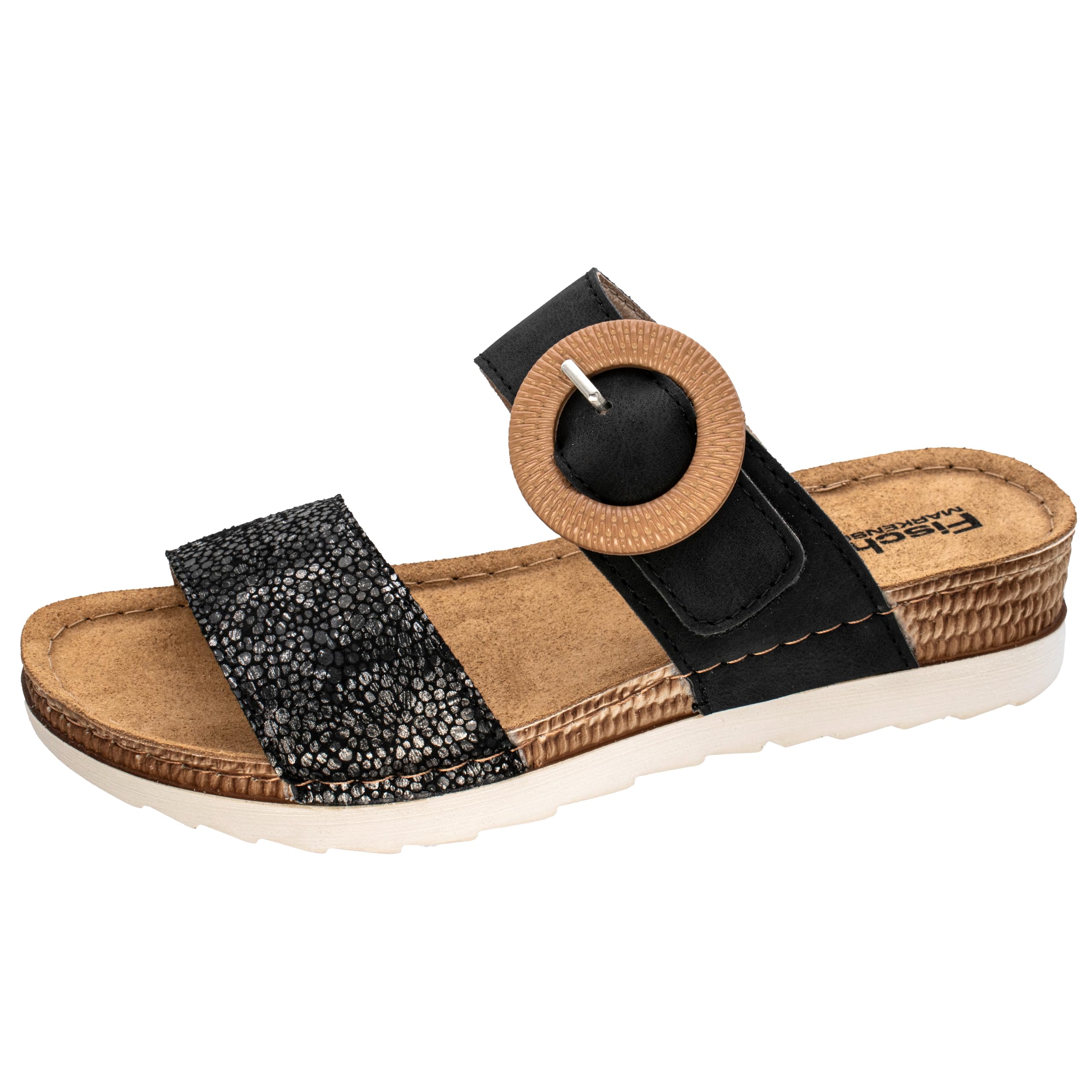 Fischer Women's Ina Flat Slippers, Black, 37 EU, Black, 5 UK