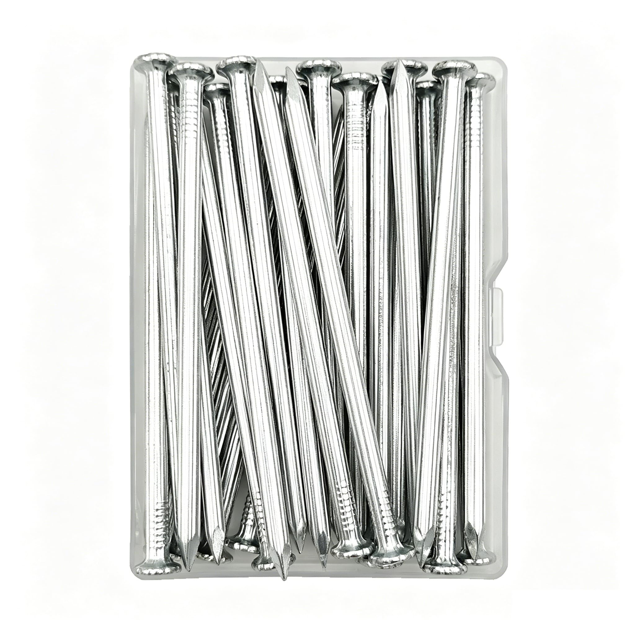 25Pcs 4 Inch White Zinc Plated Concrete Nails,Rust Resistant Masonry Nails for Concrete, Brick, Indoor and Light Outdoor Use