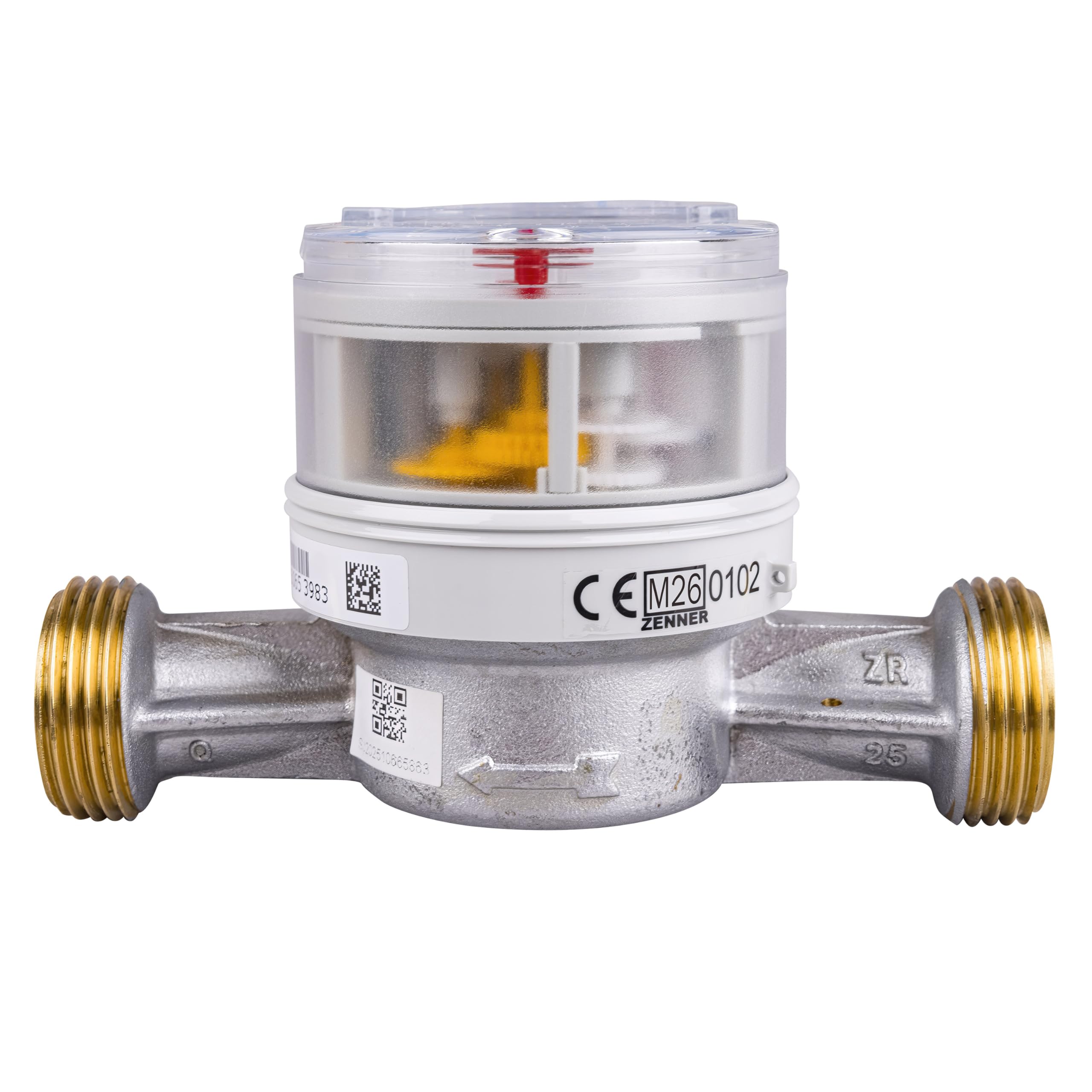 Contatore acqua Zenner Q3 = 2,5 freddo + acqua calda, BL 130 mm 1 pollice connettore/taratura 2025