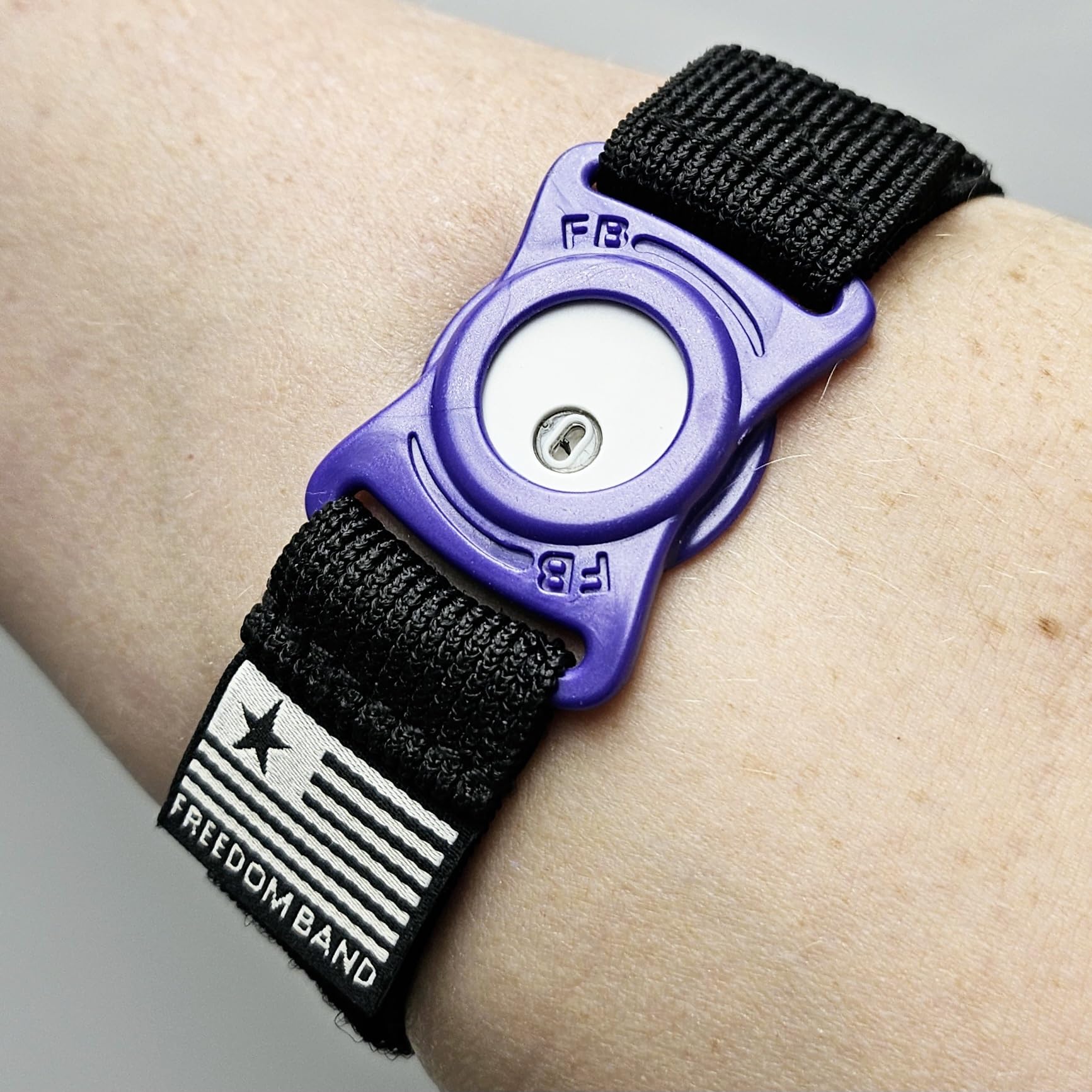 4-18" Inch Adjustable Freedom Band for Freestyle Libre 3 : Transmitter Protection Sensor Cover Arm & Leg Band -No More Adhesive Patches (4-18" Active Band, Black) (Purple)