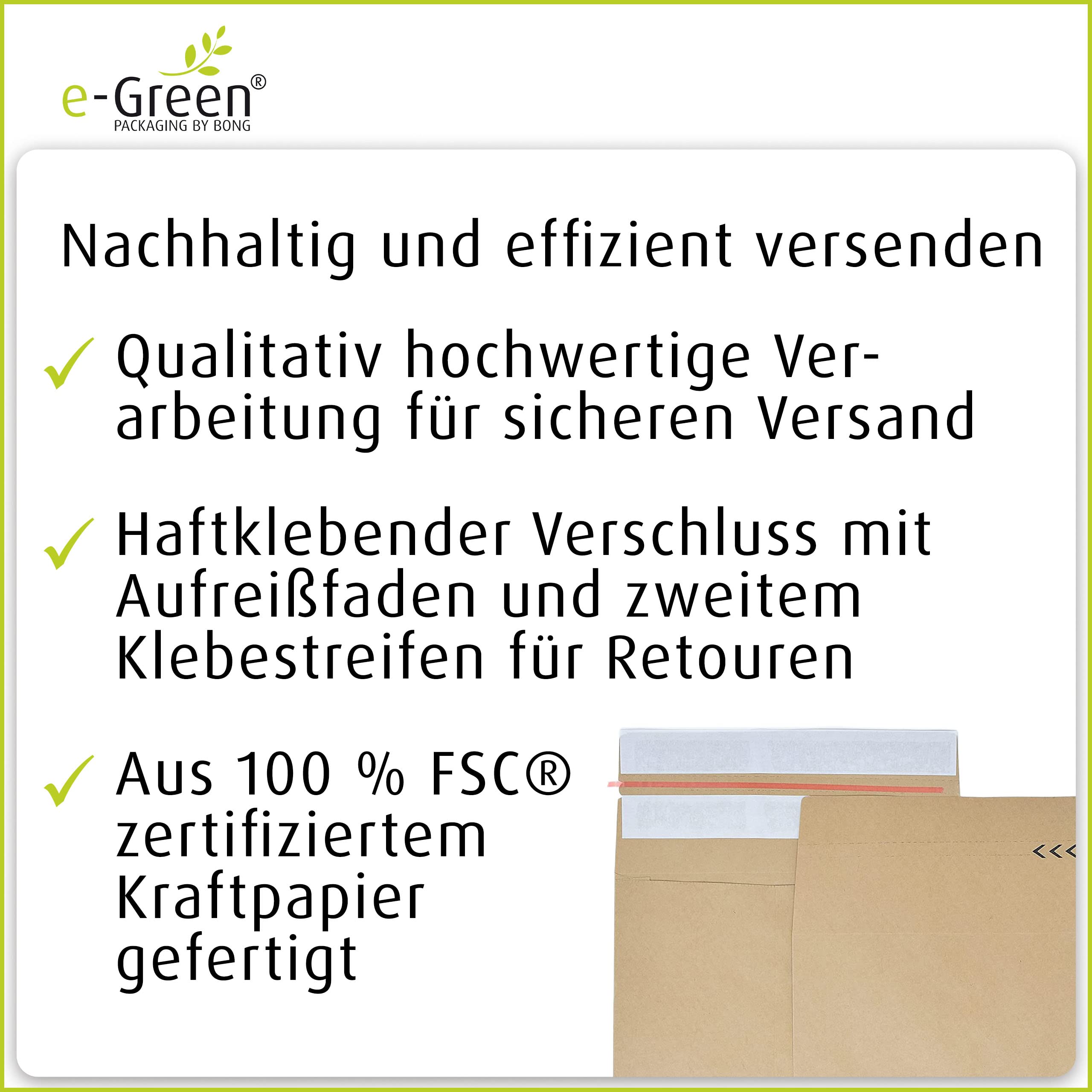 E-Green Kraft Mailer 350 x 250 x 50 mm 120 g/m² odklej i uszczelnij