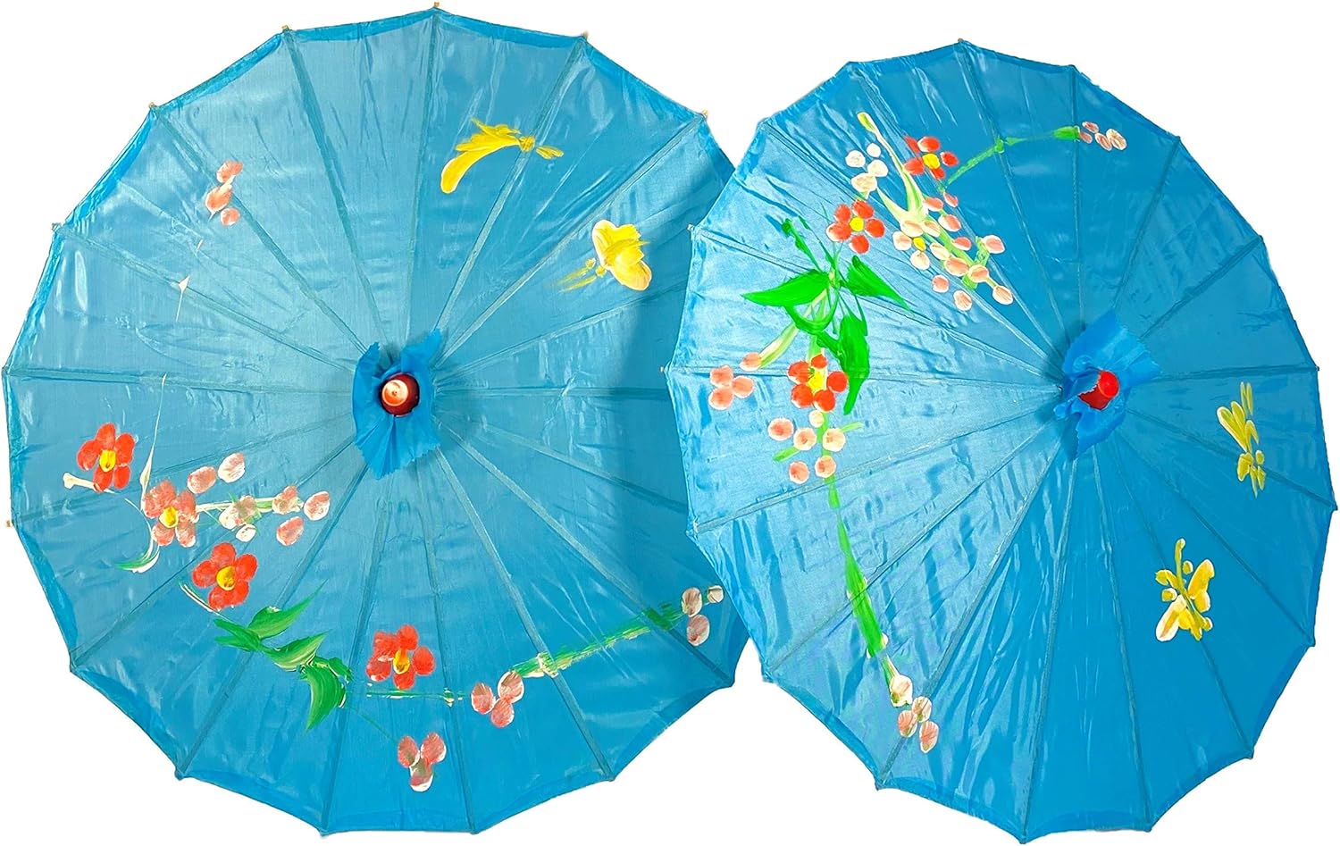 TJ Global PACK OF 2 Japanese Chinese 33" Umbrella Parasol For Wedding Parties, Photography, Costumes, Cosplay, Decoration And Other Events - 2 Umbrellas (Light Blue)