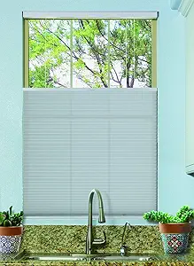 BlindsAvenue Cordless Top Down Bottom Up Cellular Honeycomb Shade, 9/16" Single Cell, Light Filtering, Gray Sheen, Size: 31.5" W x 72" H