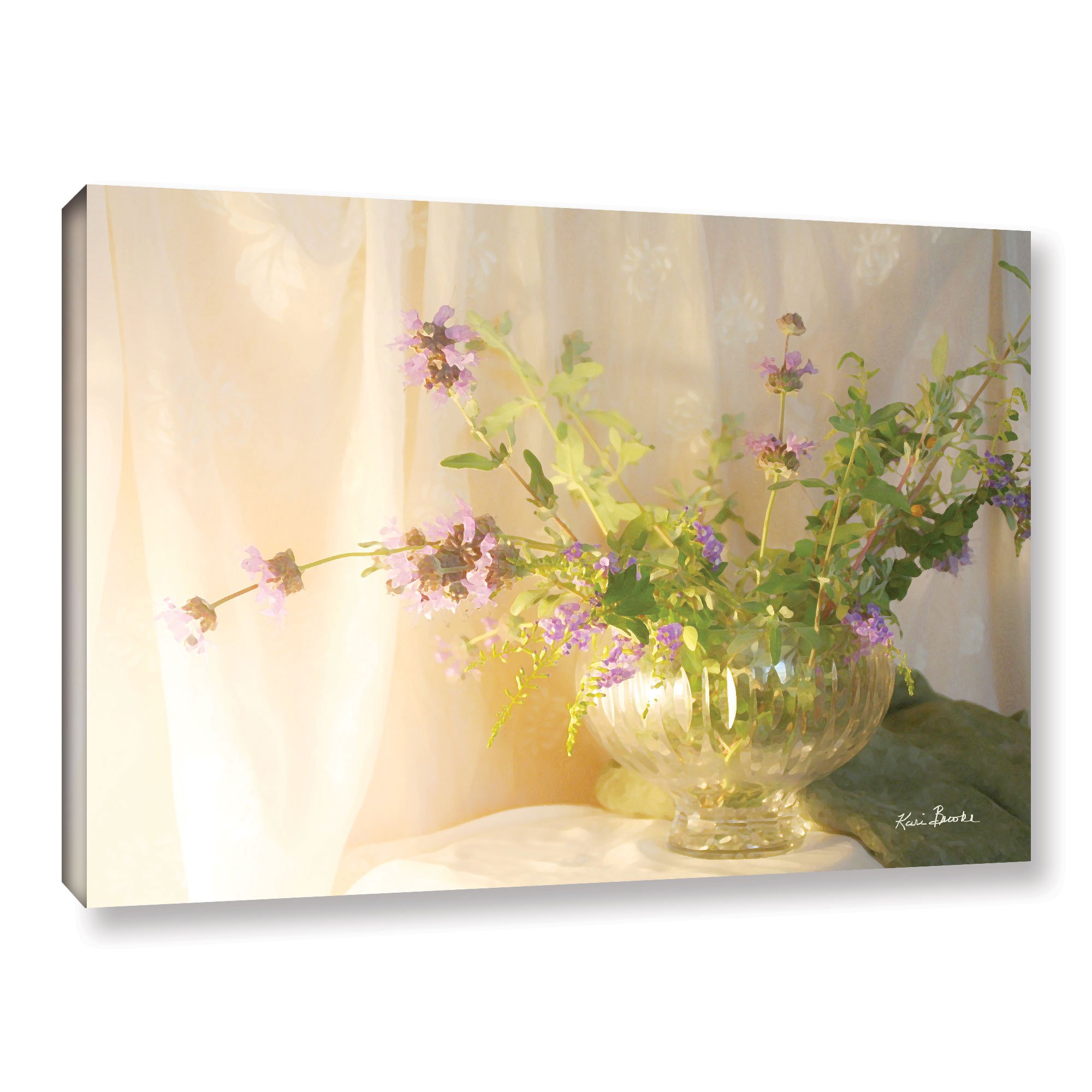 Toile Kari Brooks Sage tableau abstrait moderne 16x24 pouces