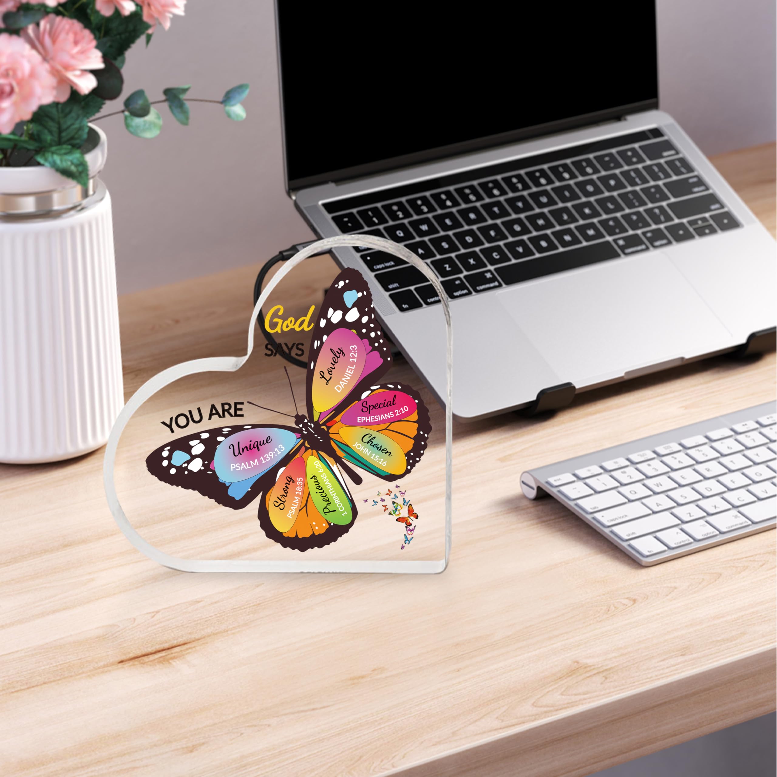 Christian Gifts for Women - Butterfly Inspirational Gifts Religious Gifts Acrylic Spiritual Gifts for Women Men Friends Mom Sister Christmas Gifts Faith Gifts Birthday Gifts Christian Home Decoration