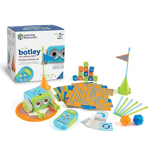 Learning Resources Botley the Coding Robot Activity Set, Screen-Free Coding Robot for Kids, STEM Toy, Programming for Kids, 77 Pieces, Ages 5+