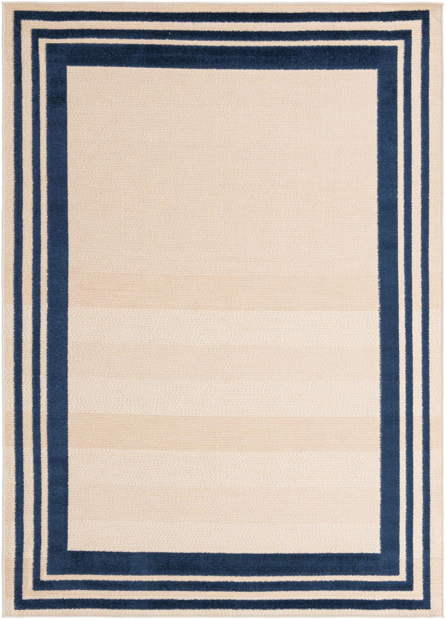 Rugs.com Aruba Outdoor Collection Rug – 6' x 9' Beige Low-Pile Rug Perfect for Any Outdoor Space, Bedrooms, Dining Rooms, Living Rooms