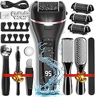 Vista 10 de Wea&Hea Removedor eléctrico de callos para pies, kit de pedicura profesional 17 en 1 con 3 cabezales de rodillo, lima de pie recargable e