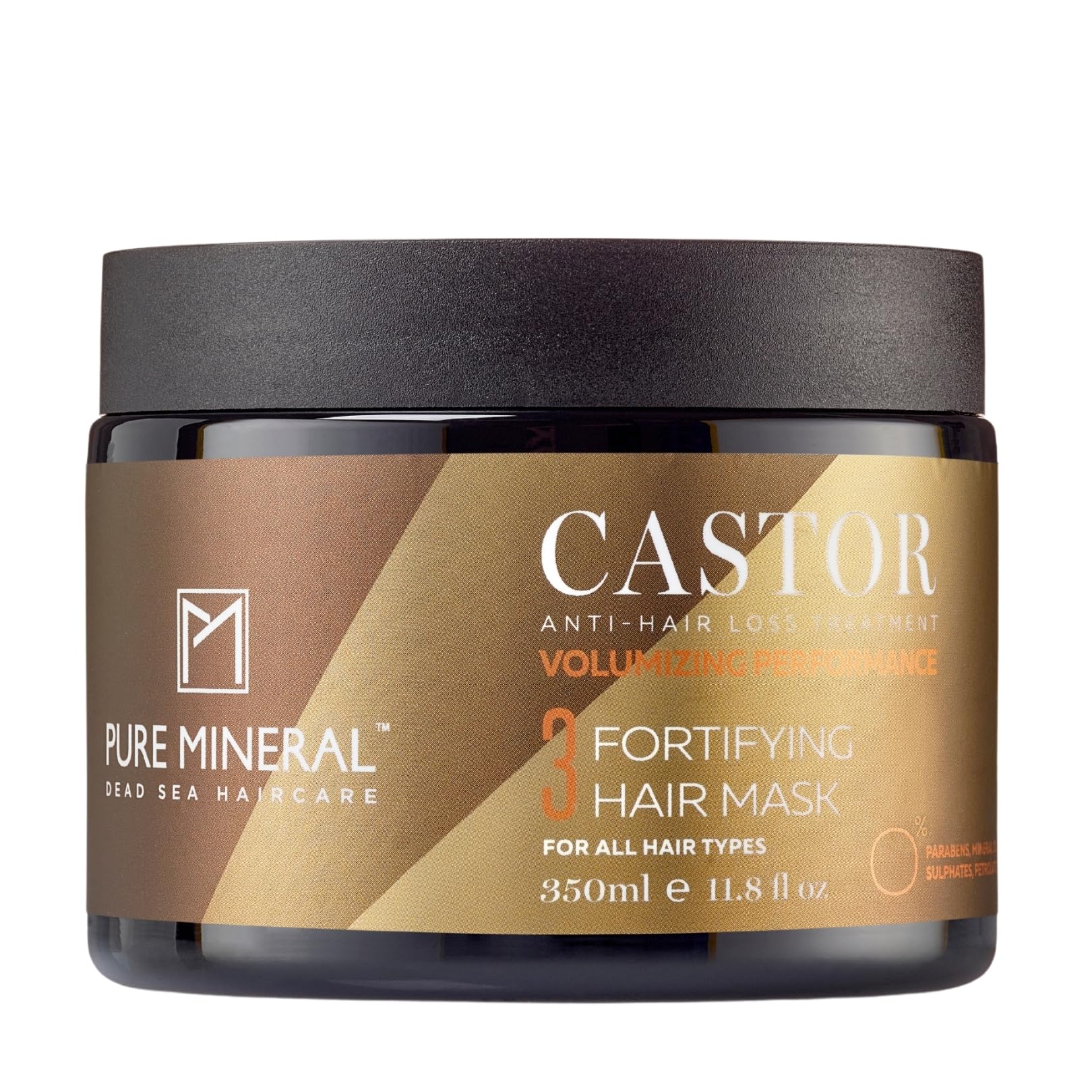 Pure Mineral, Castor Oil Hair Mask, Strengthens & Hydrates Fragile Hair, Omega-9, Sulfate-Free, Paraben-Free, Petrolatum-Free