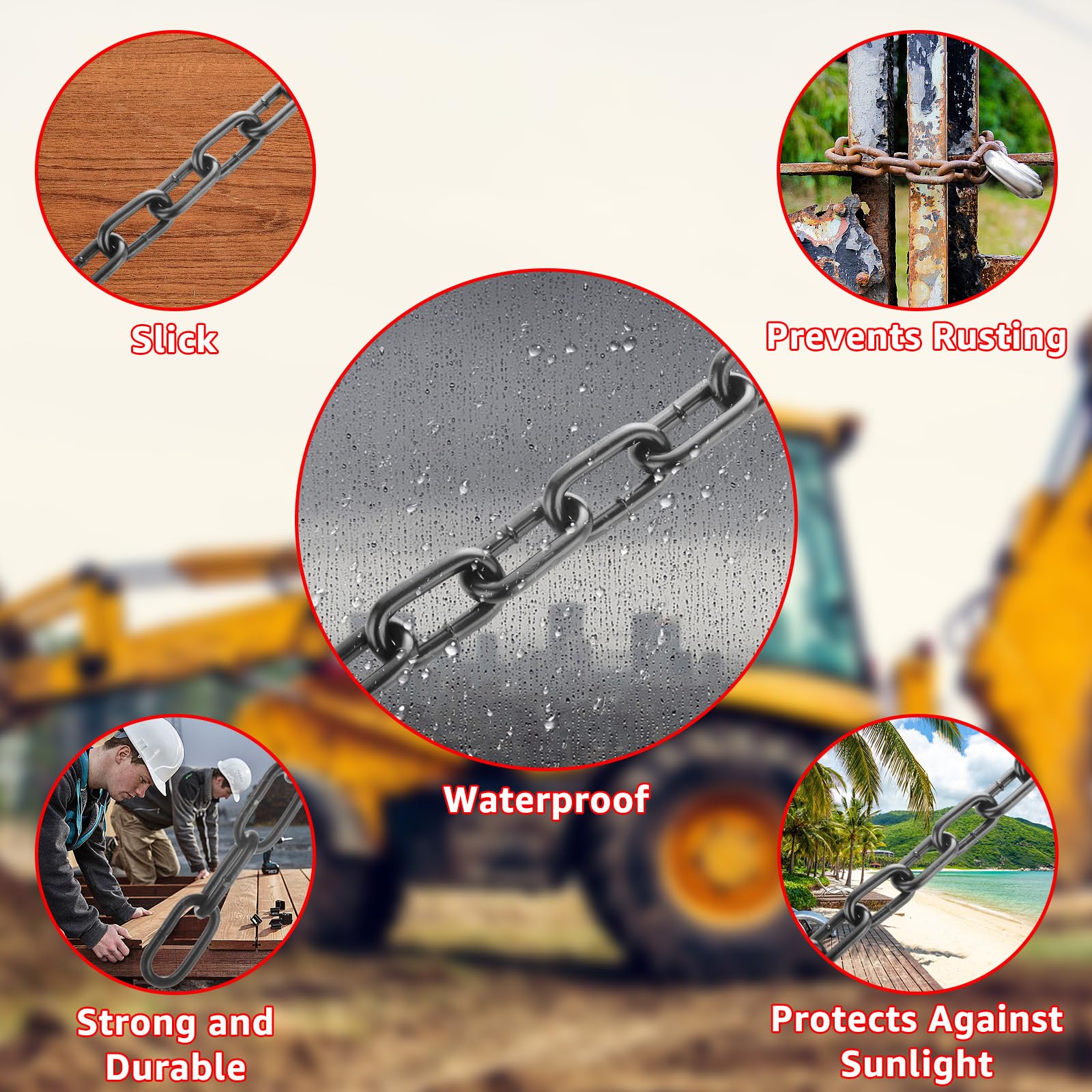 Catena In Acciaio Nero VIDETOL 10 Metri - 3 Mm Spessore, Per Cani, Lampade, Sicurezza - Foto 5