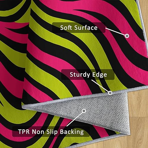 Miniatura 5 de 70s Retro Rug, Washable 6x8 Rug for Living Room, Abstract Wave Striped Patterned Indoor Carpet, 70s Retro Decor for Home, Bedroom, Soft Non Slip