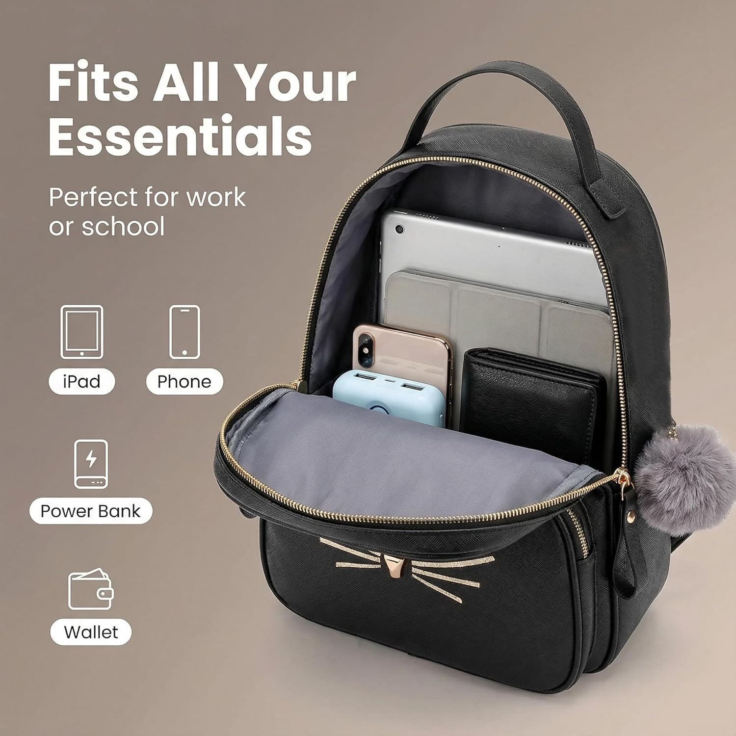 PRLINJSK Mini Backpack for Girls Teens Women Small Cat Backpack Purse | PRLINJSK, Mini Backpack, for Girls, Teens, Women, Small - Image 4