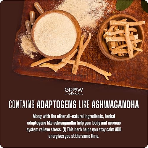 Miniatura 5 de Fórmula avanzada de estrés suprarrenal, suplemento de apoyo para la fatiga, administrador de cortisol con Ashwagandha - 90 cápsulas