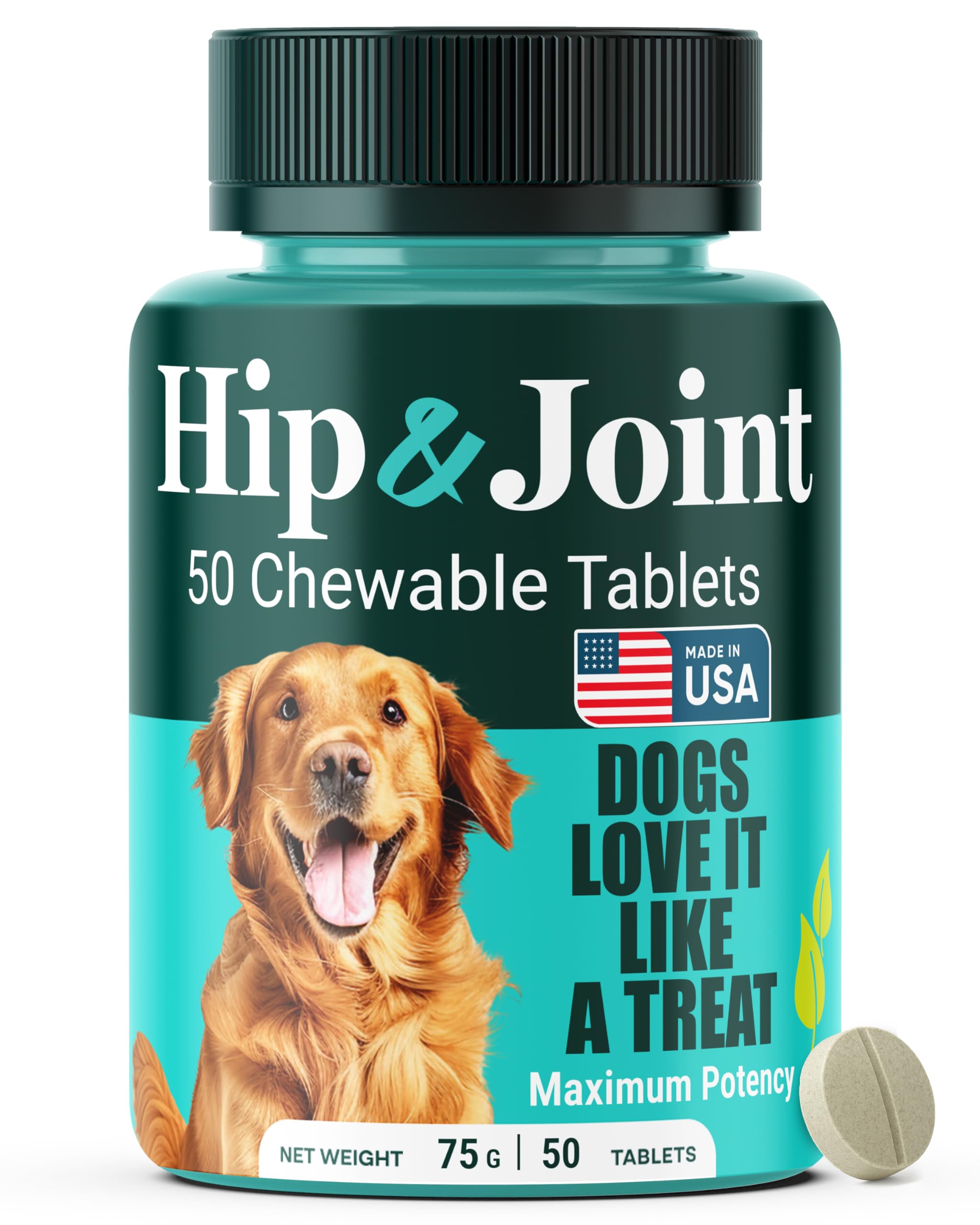 Natureflow Hip and Joint Supplement for Dogs, Arthritis Dog Joint Supplement with Green-Lipped Mussel Natural Source of Glucosamine, Chondroitin & MSM, Large Medium Small Breeds, Made in USA