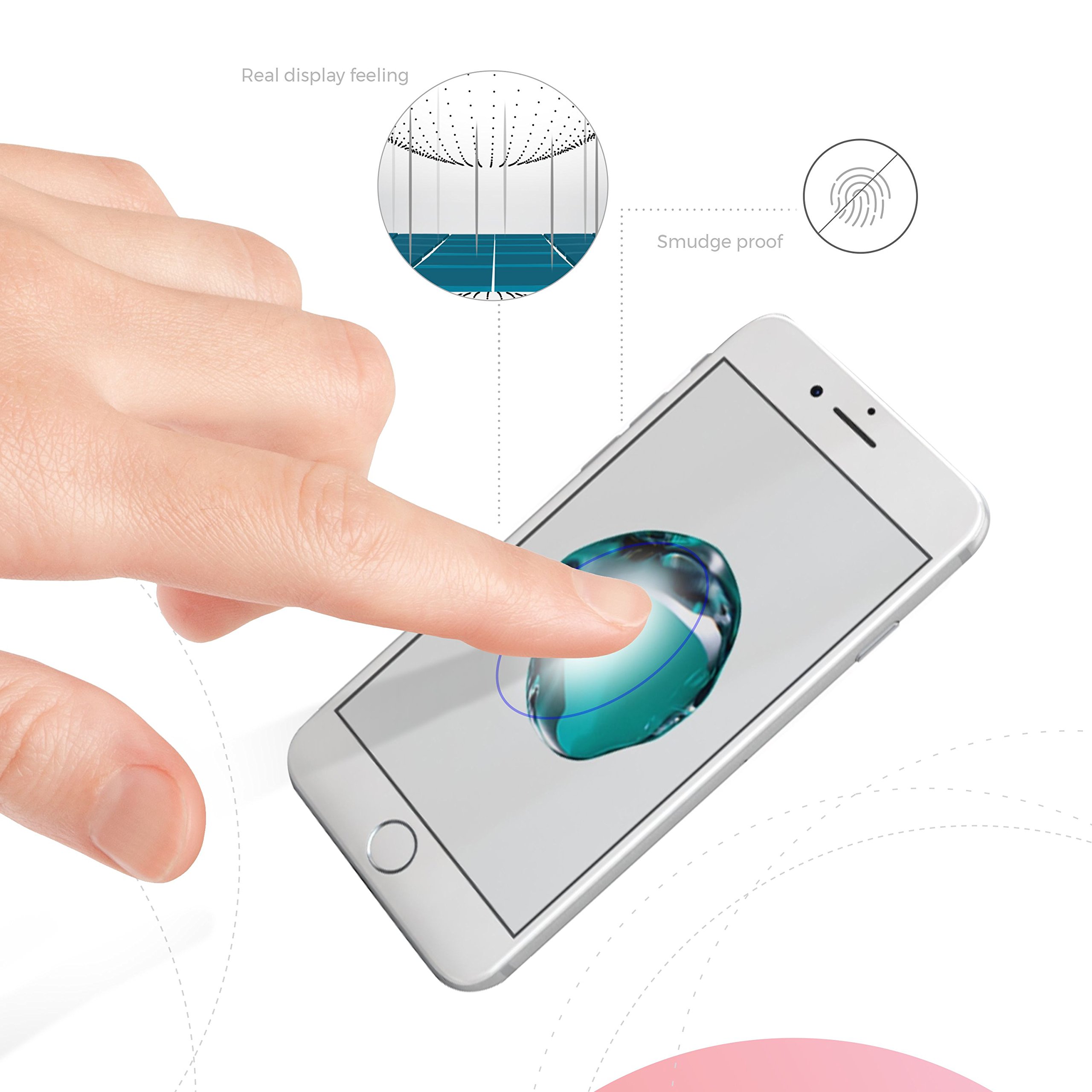 simplecase Tempered Glass Compatible with Apple iPhone 7, Full Screen Premium Screen Protector, 100% Coverage - Image 3