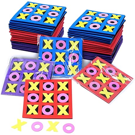 4E's Novelty Foam Tic Tac Toe Game Valentine's Gifts [Bulk 24 Pack]