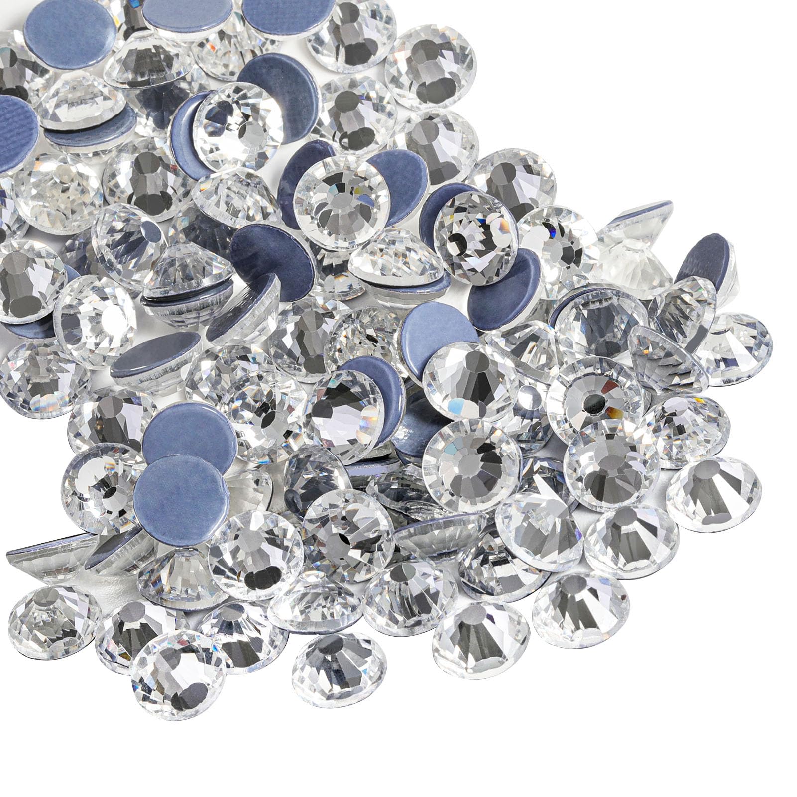 Beadsland Hotfix Rhinestones, 144pcs Flatback Crystal Rhinestones for Crafts Clothes DIY Decoration, Crystal, SS50, 10mm