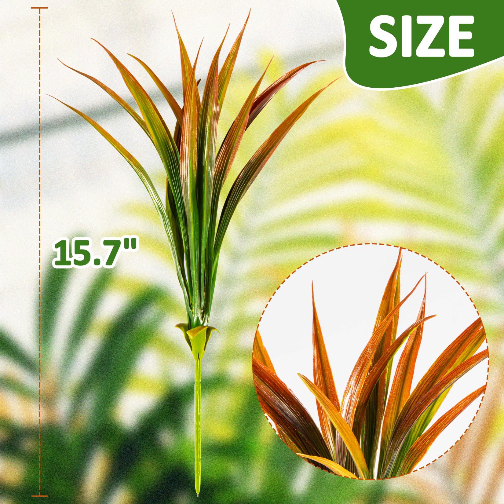 MAQIHAN 6 Artificial Grass Plant Outdoors - Faux Grass Decor Fake Plants Artificial UV Resistant Outdoor Plants Plastic Grass Outside Weed Plant Artificial Greenery for Porch Decorative