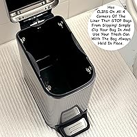 Vista 3 de Homie Cierre Suave, Cubo de Basura Delgado de 6 Litros / 1.6 Galones con Forro Antideslizante para Bolsas y Tapa, Uso como Mini Cesta de Basura