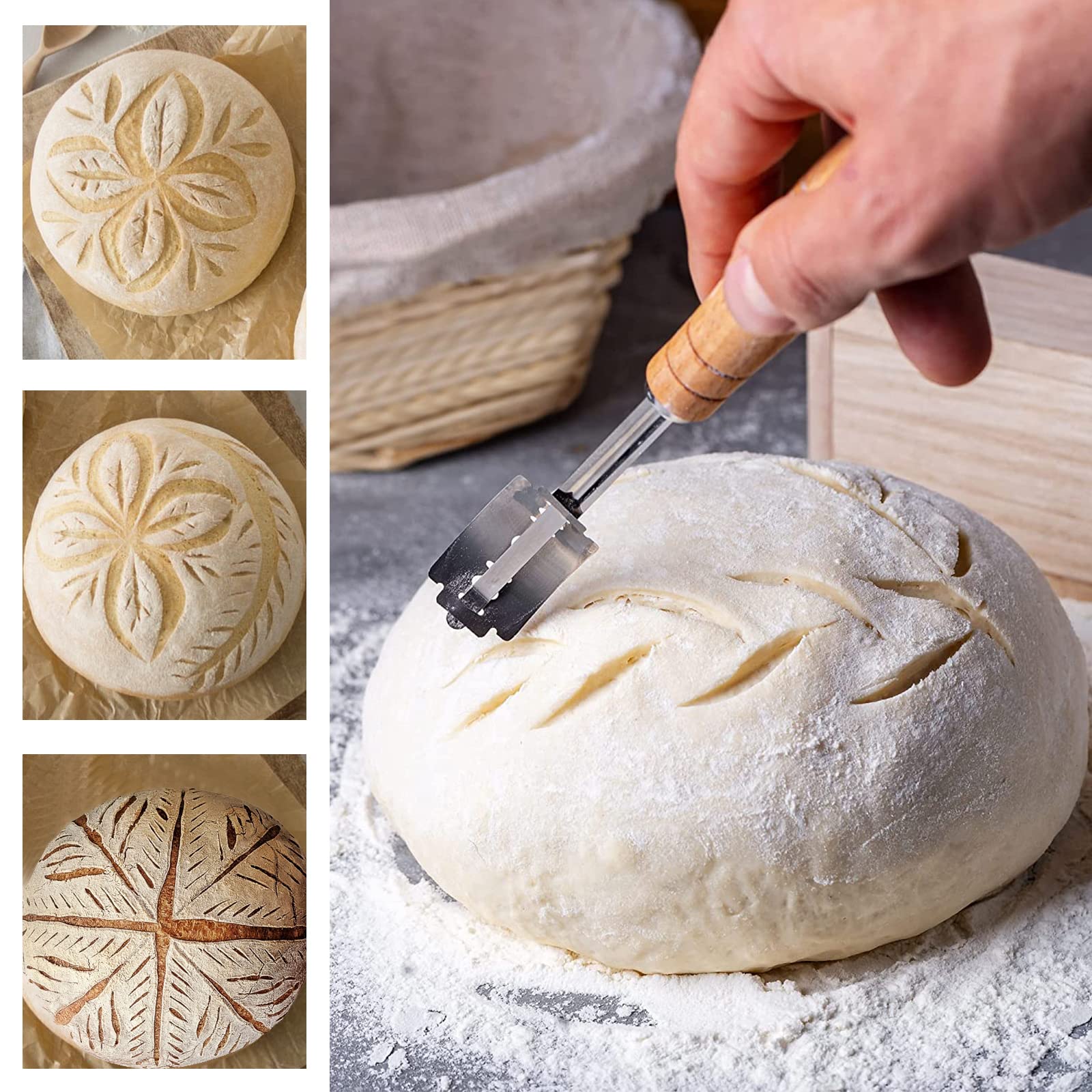 Set Banneton Pour Pain Rond 23 Cm – Panier Fermentation En Rotin, Accessoires Boulangerie Complet