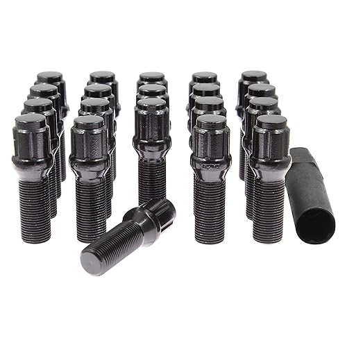 Vista 38 de Wheel Accessories Parts 20 piezas M15 x 1.25 15 x 1.25 pernos de asiento de bellota 6 ranuras para automóvil de 1.575 in de longitud de rosca