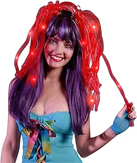 Blinkee Red LED Noodle Headband Flashing Dreads - 12 Rich Red LEDs - Virtually Indestructable