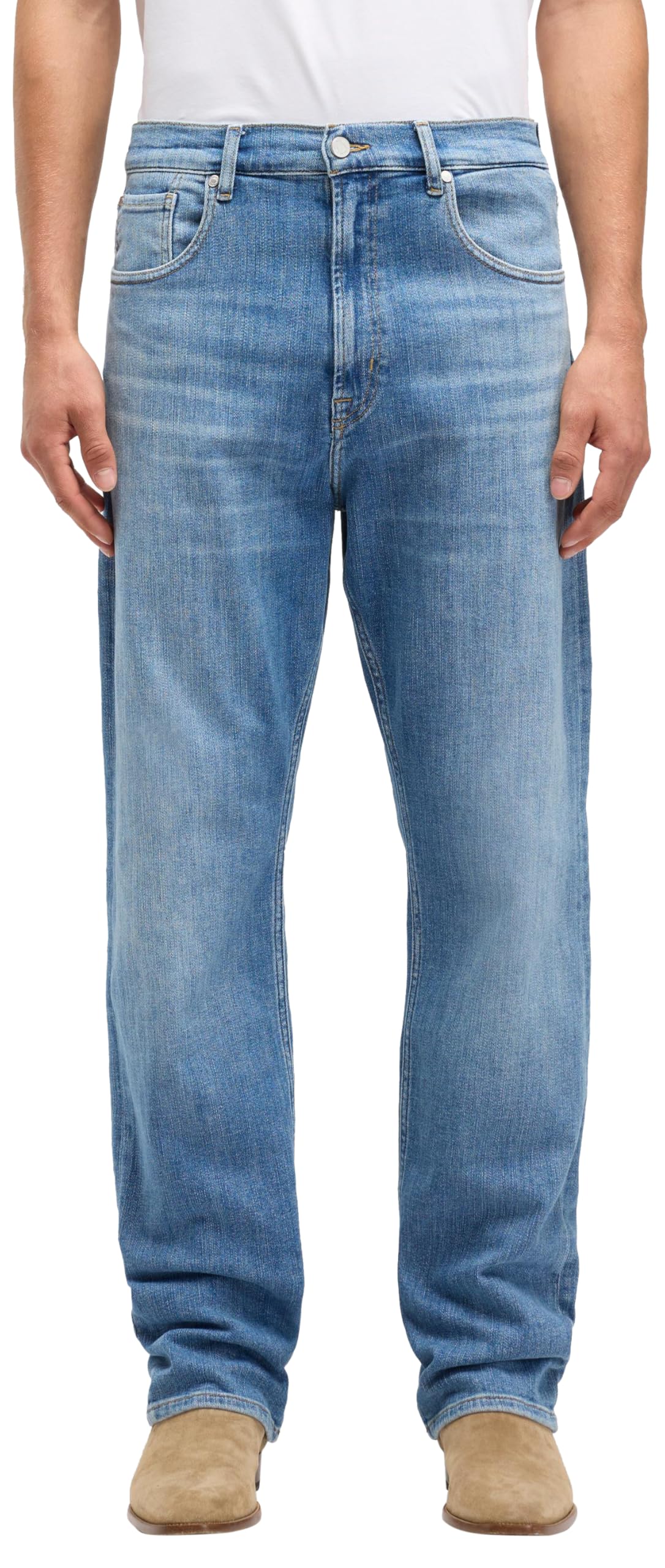 7 For All Mankind Men's Modern Straight Match Jeans, Mid Blue, 28 W, 28W