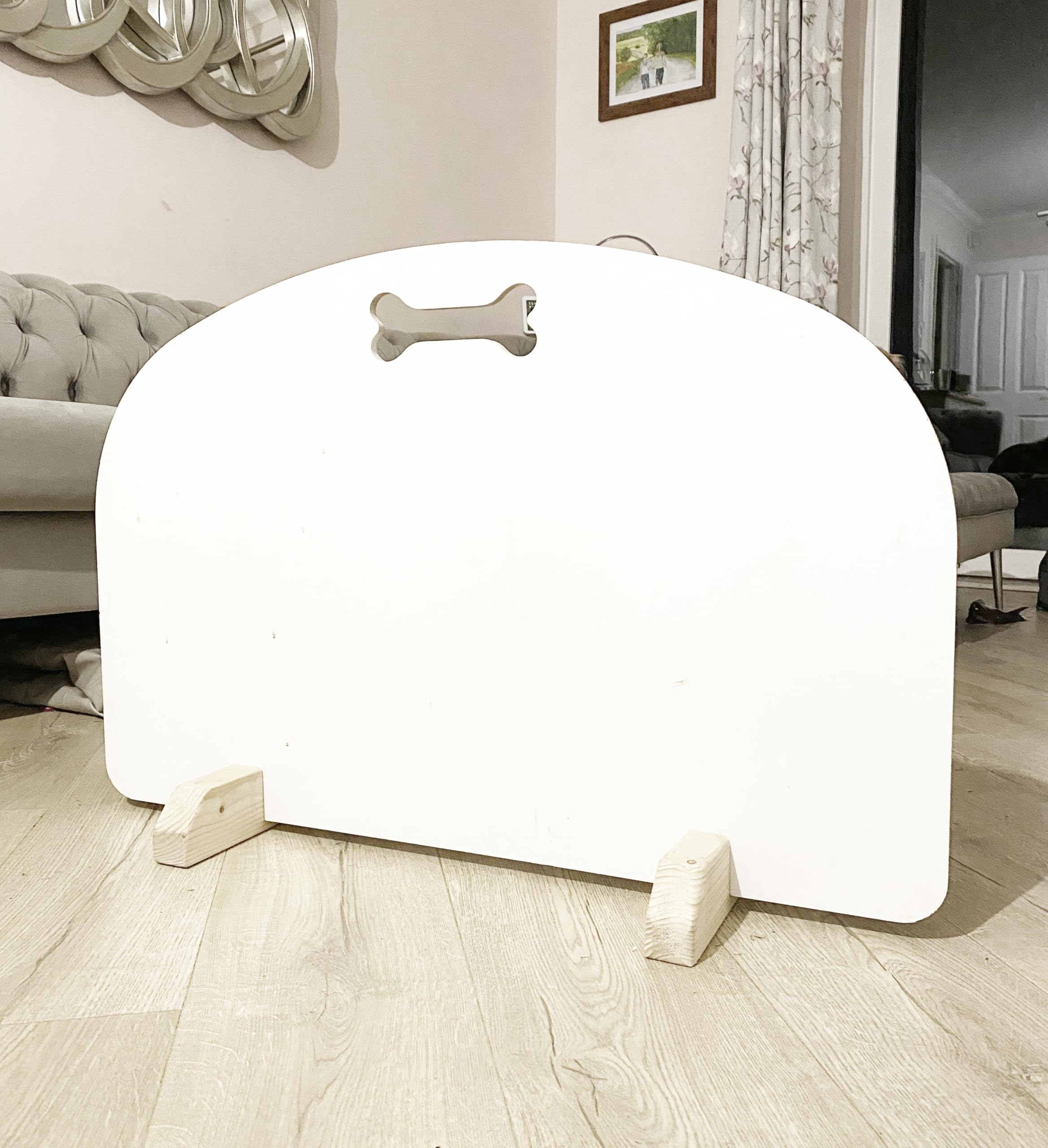 Dog Stopper - Stair Gate, Pet Barrier, Door Stopper, Puppy Stopper, Freestanding Stair Gate (Blank (Plain White), 70cm)