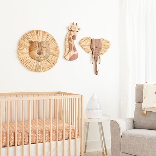 Miniatura 2 de Crane Baby Decoración de jardín de safari, decoración de pared de animales de madera para niños y niñas, elefante, 21 x 21 pulgadas