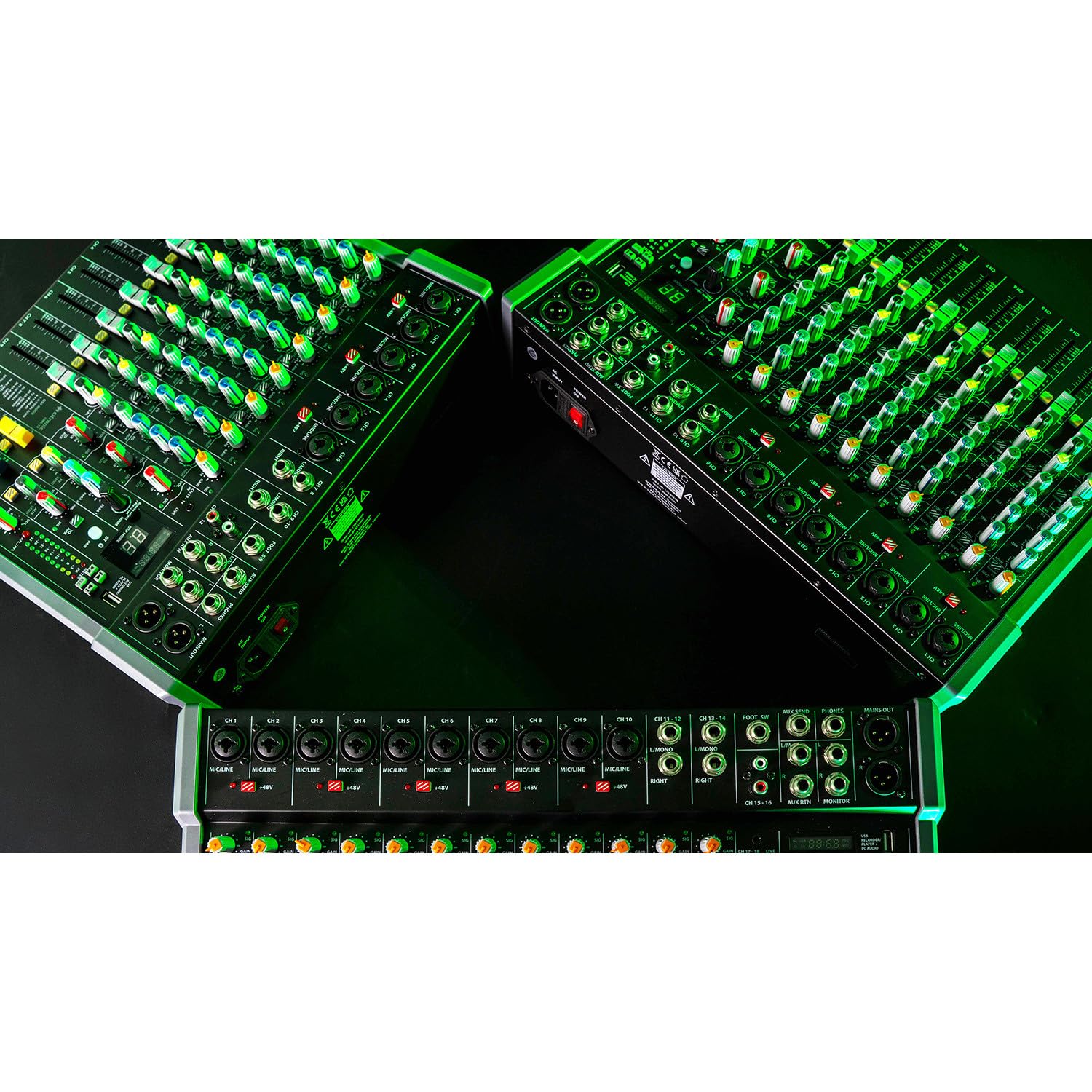 Citronic Consola de mezcla CMC-16 con efectos DSP, reproductor USB/BT, entradas XLR y jack, mezclador de audio profesional compacto para eventos en vivo, grabación y uso en estudio