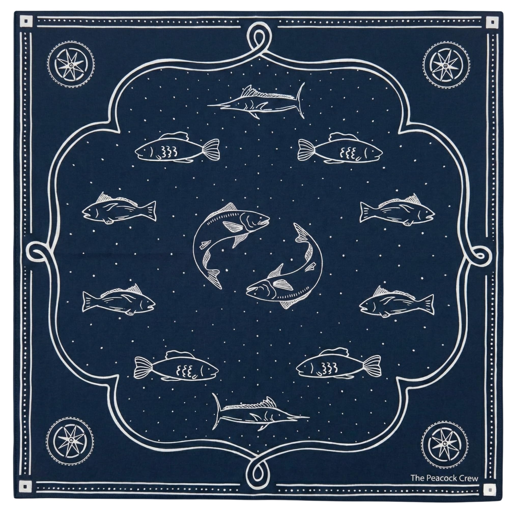 The Peacock Crew Premium Soft Cotton Designer Bandana for Men and Women 22x22 in