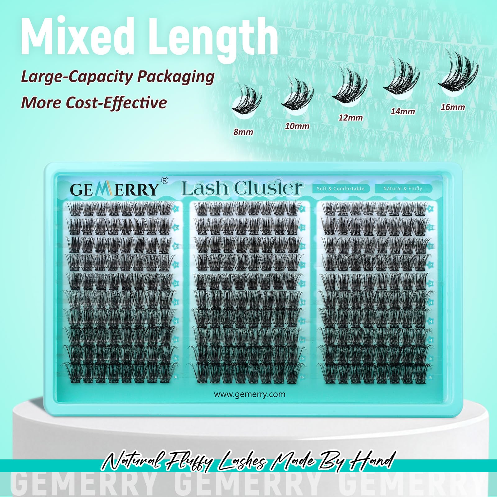 GEMERRY Lash Clusters Wispy Eyelash Clusters Natural D Curly 240pcs Cluster Lashes Extensions 8-16mm Cluster Eyelashes Individual Lashes DIY Lash Extensions Natural Look - 4