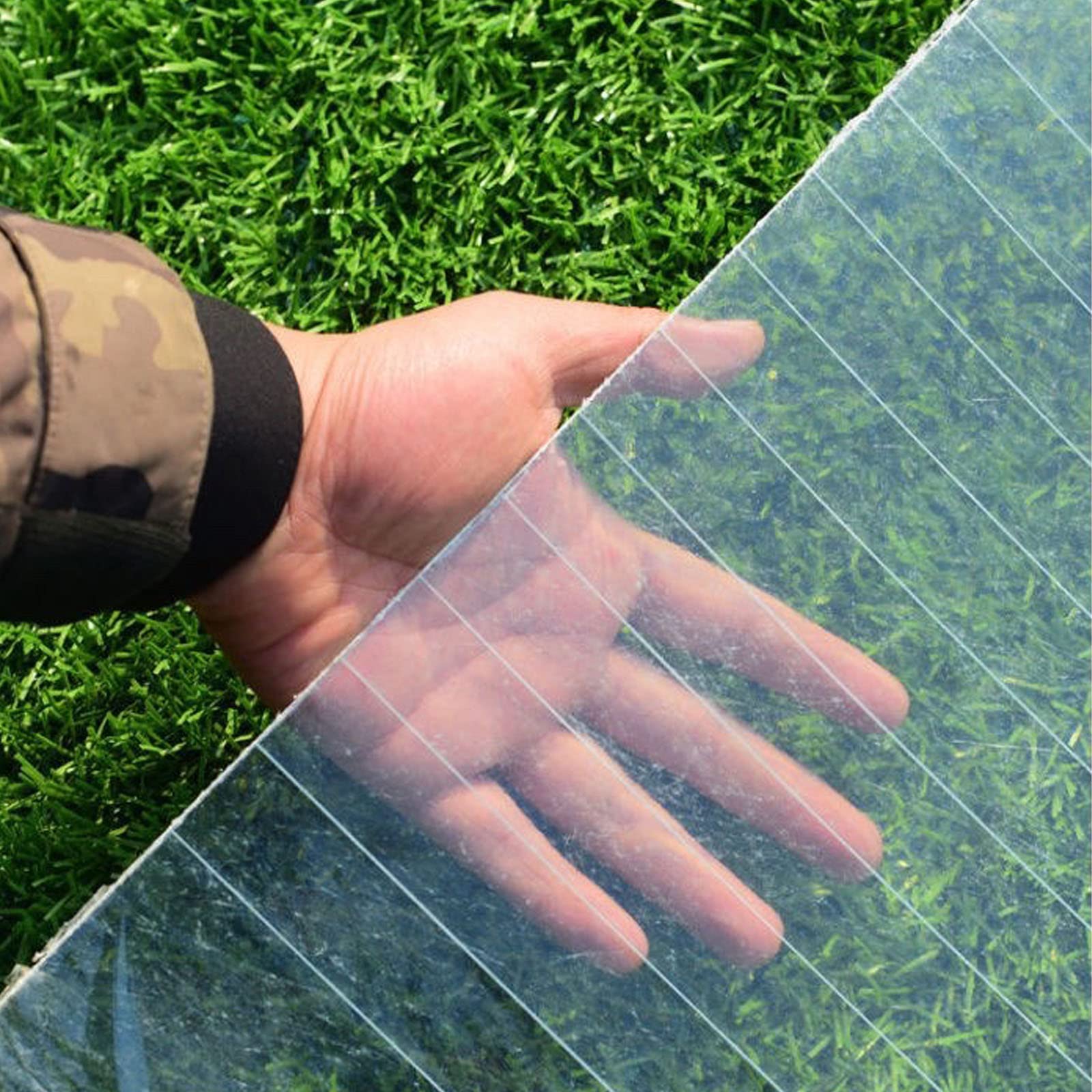 Panel para Tejado Placas de Fibra de Vidrio,Toldo Techo Invernaderos Resistente a la Lluvia Protección contra la Lluvia y los Rayos UV Transparente,CorteLibre,Personalizable (W*L:1.2x1m)