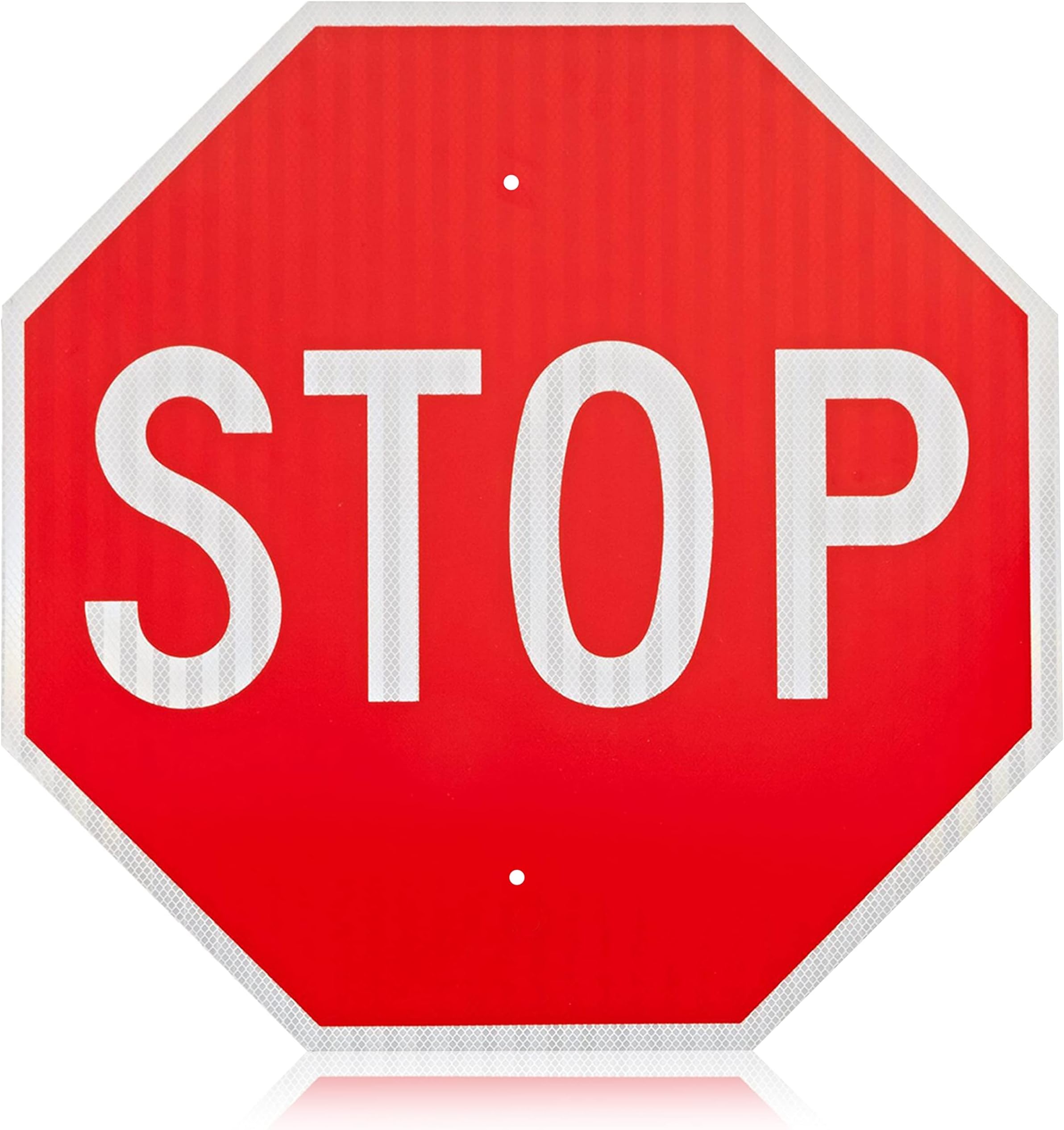 Large Stop Sign 30 x 30 Inches - High Intensity Prismatic Aluminum - UV Protected and Weather Resistant - Honeycomb Reflective Stop Signs Traffic,2 Pre-drilled Holes